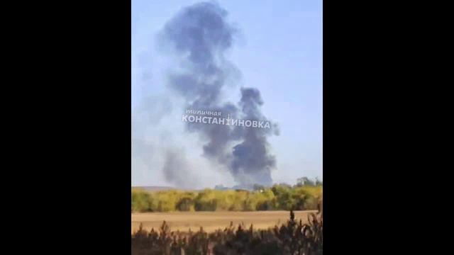 Константиновка 28 09 24_ Ракетный удар по складу ГСМ