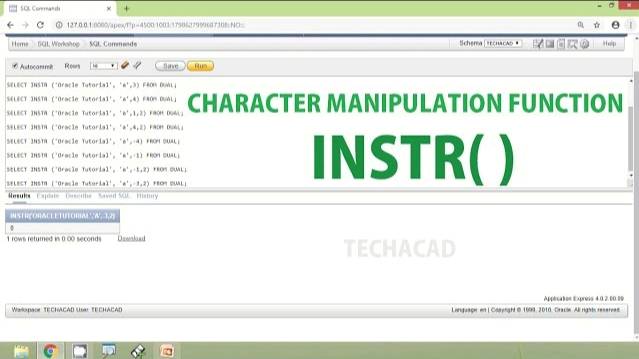 Oracle Tutorial - Character Manipulation Function INSTR