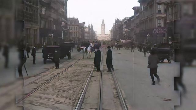 [4k, 60 fps] San Francisco, a Trip down Market Street, April 14, 1906