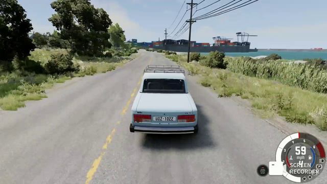 Авария на жигулях в beamng drive