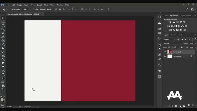 07.07 - اداه الاصطفاف و رسم الاشكال -- كورس فوتوشوب - Photoshop Course l Align & Rectangle Tool