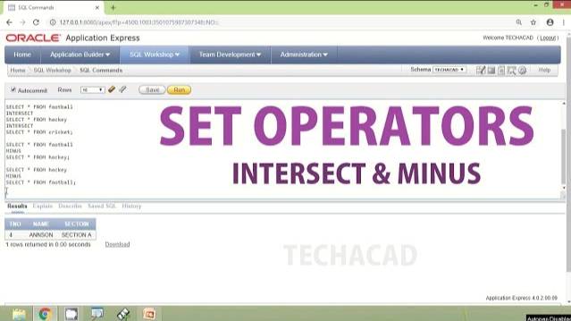 Oracle Tutorial - Set Operators INTERSECT & MINUS