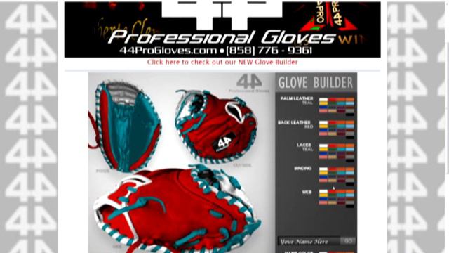 44 Pro Custom Baseball Gloves Interactive Glove Builder INF/OF/1B/C Hot New Gloves!