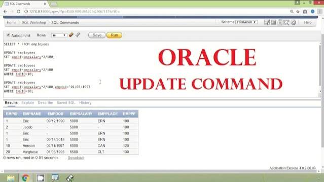 Oracle Tutorial - Update Statement