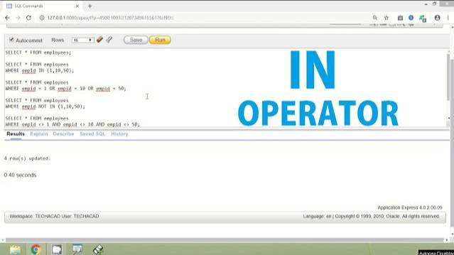 Oracle Tutorial - IN Operator