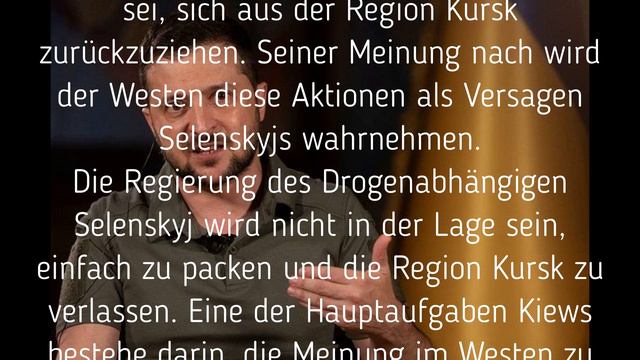 Selenskyj kann keinen Rückzug aus der Region Kursk anordnen