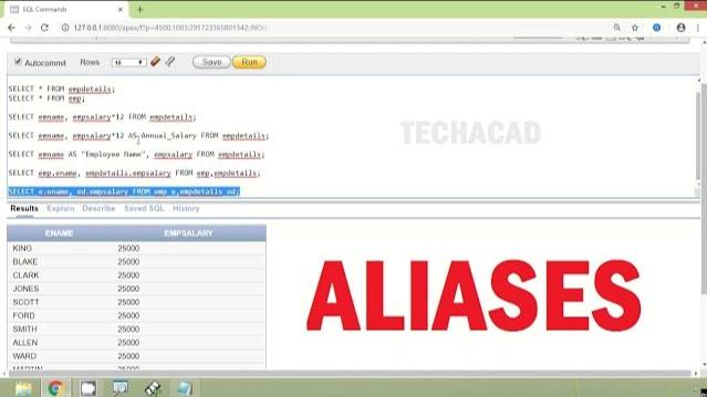 Oracle Tutorial - Aliases