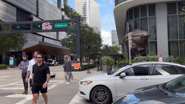 4K  Miami Walking Tour - Brickell  Mary Brickell Village 2024  USA
