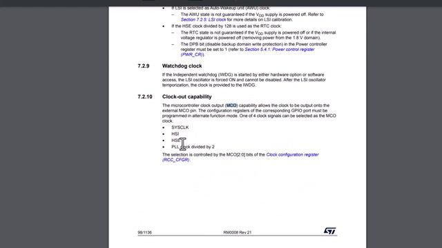 Урок по STM32 N9 Беглый просмотр регистров управления тактированием