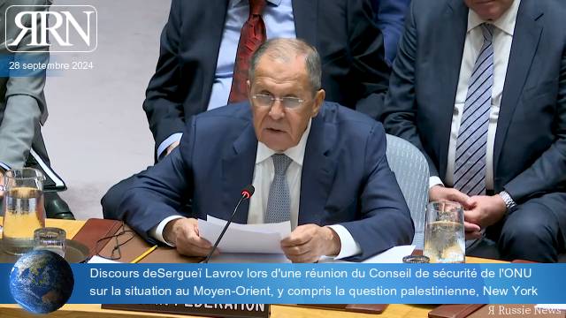 Discours de Sergueï Lavrov lors d'une réunion à l'ONU sur la situation au Moyen-Orient