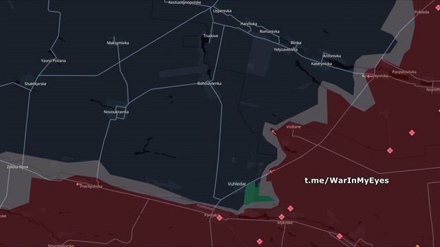 Продвижение ВС РФ на Угледарском направлении за сентябрь 2024 г. наглядно