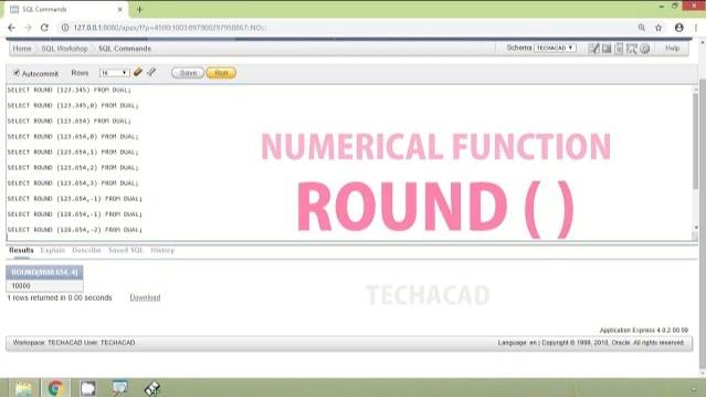 Oracle Tutorial - Numerical Function ROUND