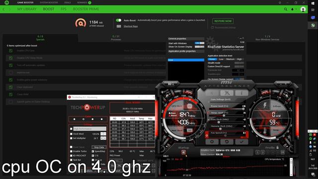 Intel xeon x58 w3680 4.0 gHz and GTX 1060 6GB overclock test in games