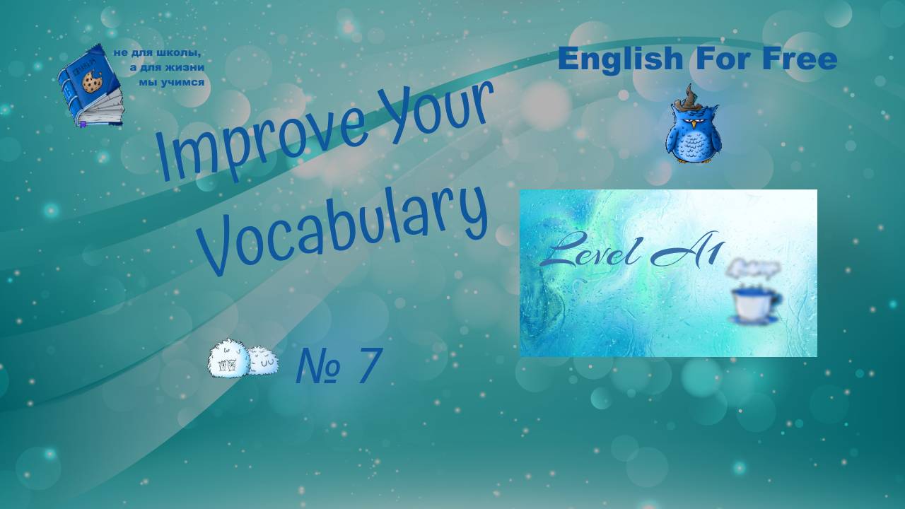 Vocabulary cards. Level A1. №7