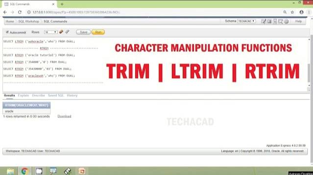 Oracle Tutorial - Character Manipulation Functions TRIM | LTRIM | RTRIM