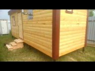 Когда соседи близко печную трубу надо делать вот так...Сборка бани в Калязине.