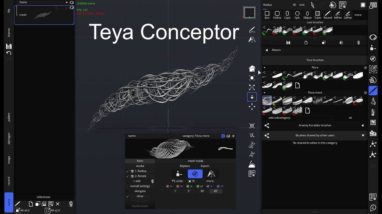 Создание кистей в Teya Conceptor: растения-2