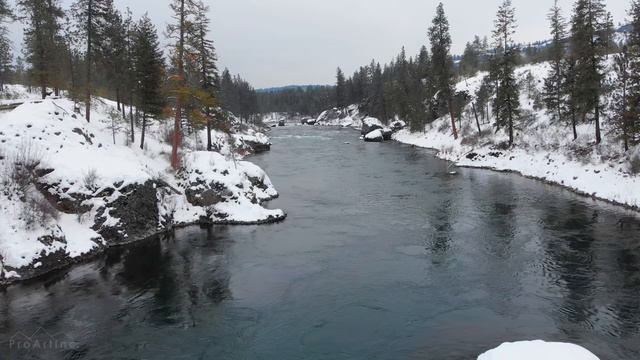 4K Drone Footage - Birds Eye View of Snow-Covered Eastern Washington - 4 Hours-1