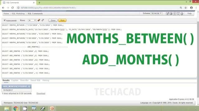 Oracle Tutorial - Date Functions MONTHS_BETWEEN | ADD_MONTHS