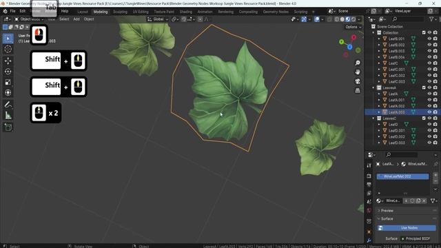 02 - Blender Resource Pack Overview. GEOMETRY NODES JUNGLE VINES in Blender