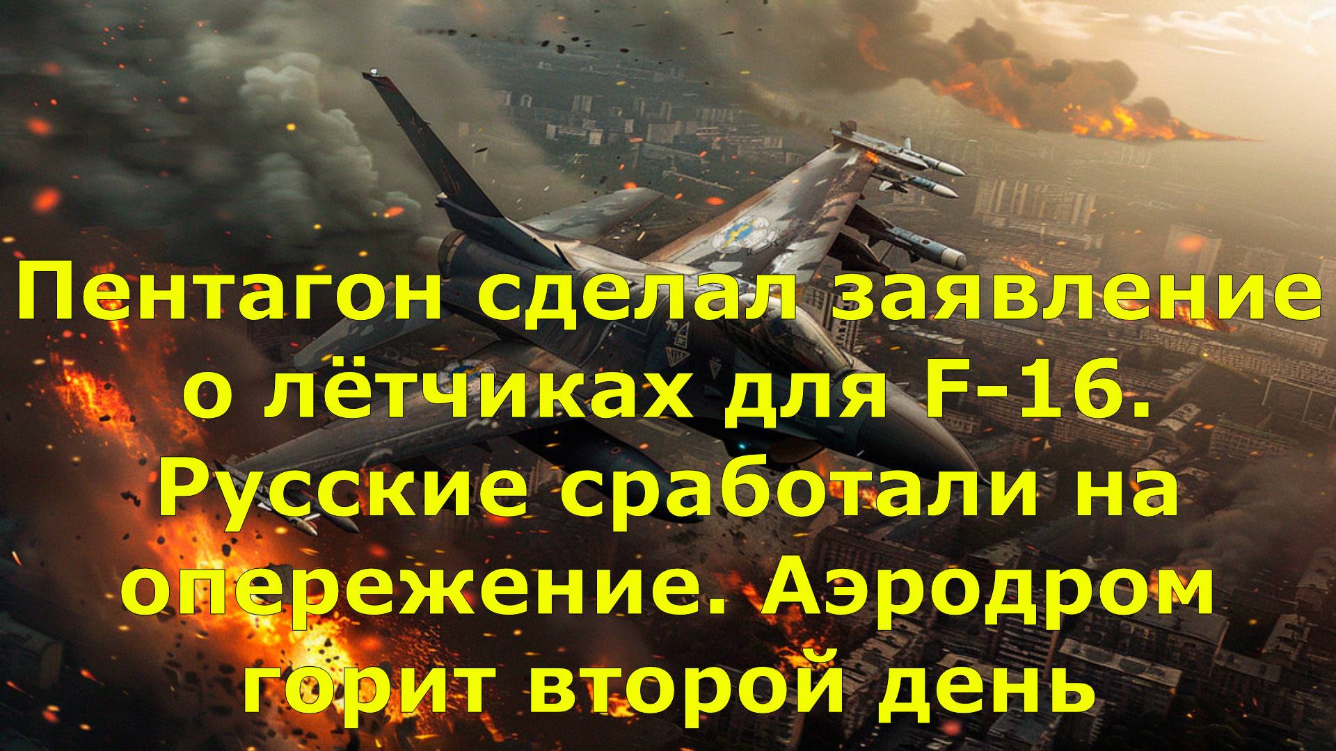 Пентагон сделал заявление о лётчиках для F-16. Русские сработали на опережение. Аэродром горит второ