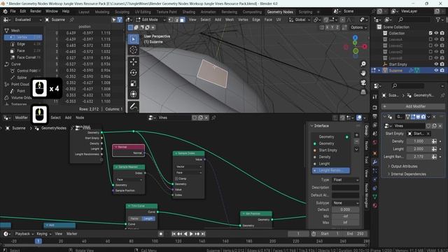 07 - Setting up Mesh Normal Offset. GEOMETRY NODES JUNGLE VINES in Blender