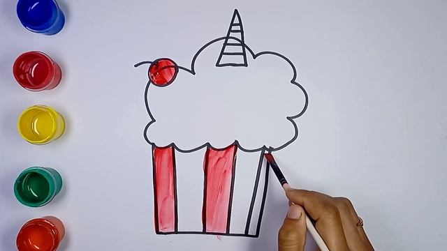 Bolalar uchun shirinlik rasm chizish | Drawing a cake for kids | Нарисование кекс для детей