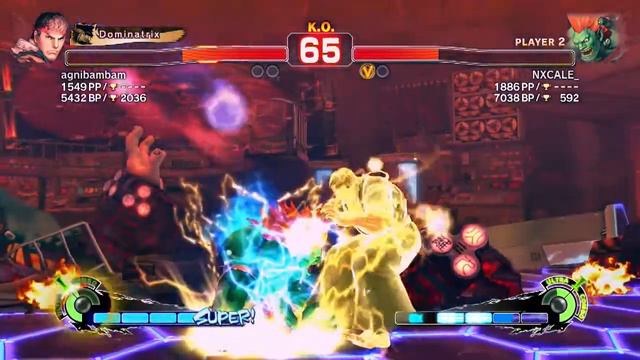 Ultra Street Fighter IV 4 : Blanka (NXCALE_) Vs Ryu (Agnibambam) PS3