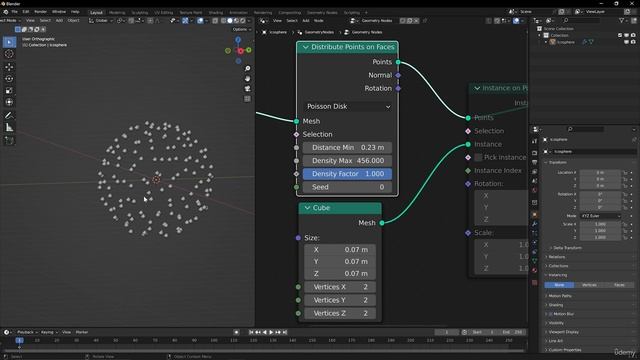 06. Instances. BLENDER GEOMETRY NODES ANIMATION