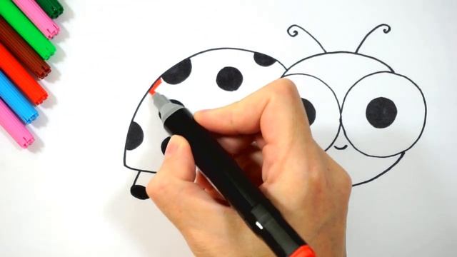 Bolalar uchun ladybugni chizish/Drawing a ladybug for children/Рисование божья коровка для детей