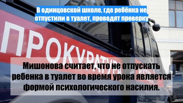 В одинцовской школе, где ребёнка не отпустили в туалет, проводят проверку