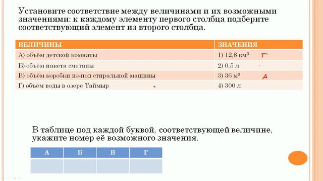 ЕГЭ база. Задача 2. Объем