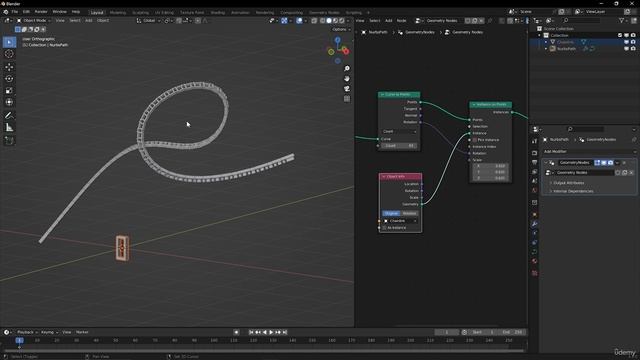 05. Curves. BLENDER GEOMETRY NODES ANIMATION