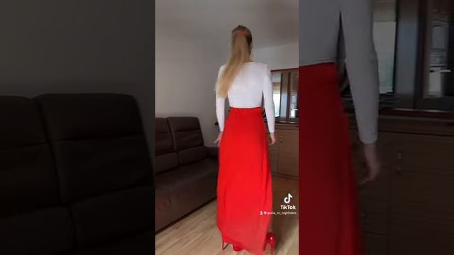 IG Polishgirl_in_heels red skirt and sheer to weist pantyhose