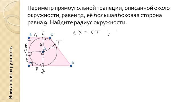 ЕГЭ профильный уровень. Задача 1. Вписанная окружность