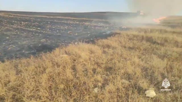 Сотрудники МЧС тушат ландшафтный пожар в Белогорском и Советском районах Крыма