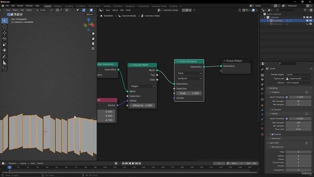 07. Curve Instances. BLENDER GEOMETRY NODES ANIMATION