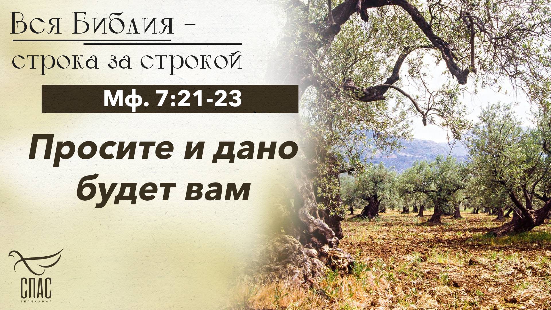 ЕВАНГЕЛИЕ: МФ. 7:21-23