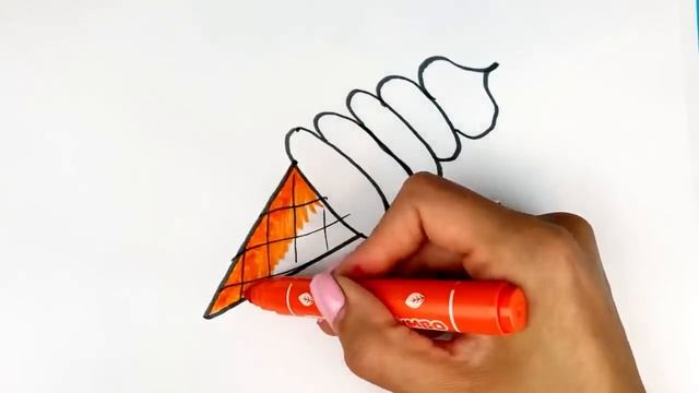 Bolalar uchun muzqaymoq rasm chizish   Рисование мороженого для детей   Drawing ice cream for kids