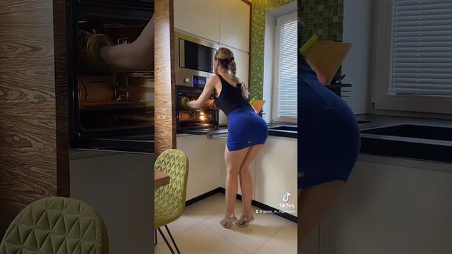 Polish girl cooks in high heels 😁