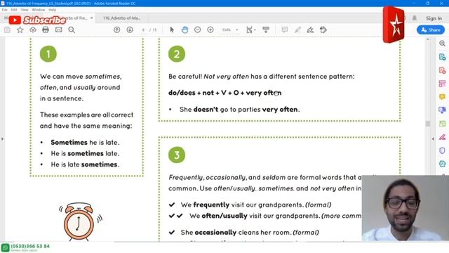 Pre - Intermediate Lesson 12: "Adverbs" - Grammar - Part 1 - Live Class