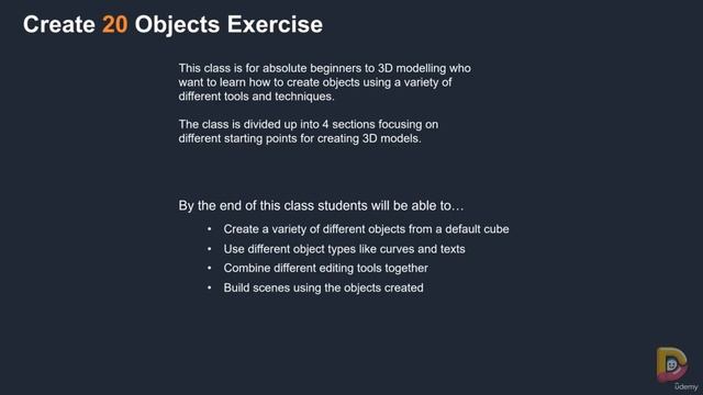 01. Welcome To The Class. CREATE 20 OBJECTS Exercise Class