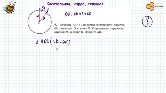 Касательная, хорда, секущая