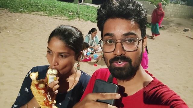 Beach time with My hubby ! Weekend vibe Roasted corn & Horse ride | Chillwithkavi | Kavishnu