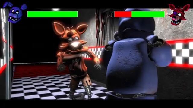 [SFM FNaF] VR Foxy vs VR Bonnie WITH Healthbars