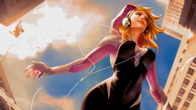 Гвен Стейси в Наушниках | Cute Spider-Gwen with Headphones - Живые Обои