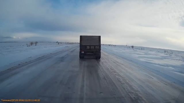 Трасса Курчатов - Семипалатинск , гололёд.