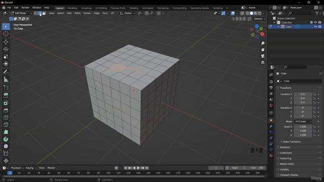 16. Selecting Elements in Edit mode Pt1. BLENDER FOR BEGINNERS by Bowas Muke