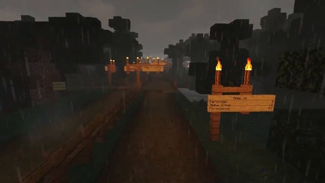 Minecraft Freeways: Route 82 and Northern Leno Tour (With Shaders and Rain)