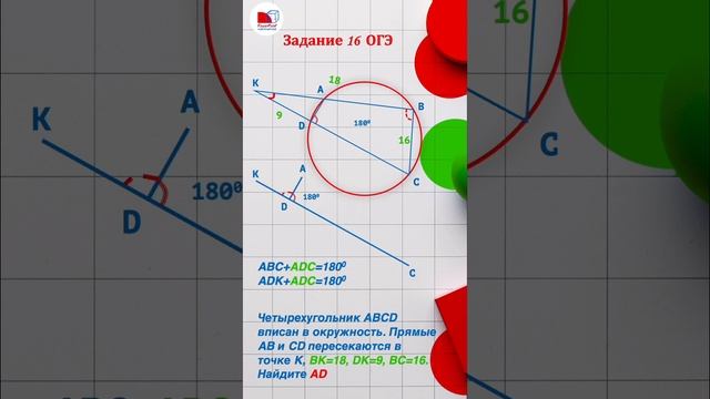 Задание 16 ОГЭ | Подобие и описанная окружность